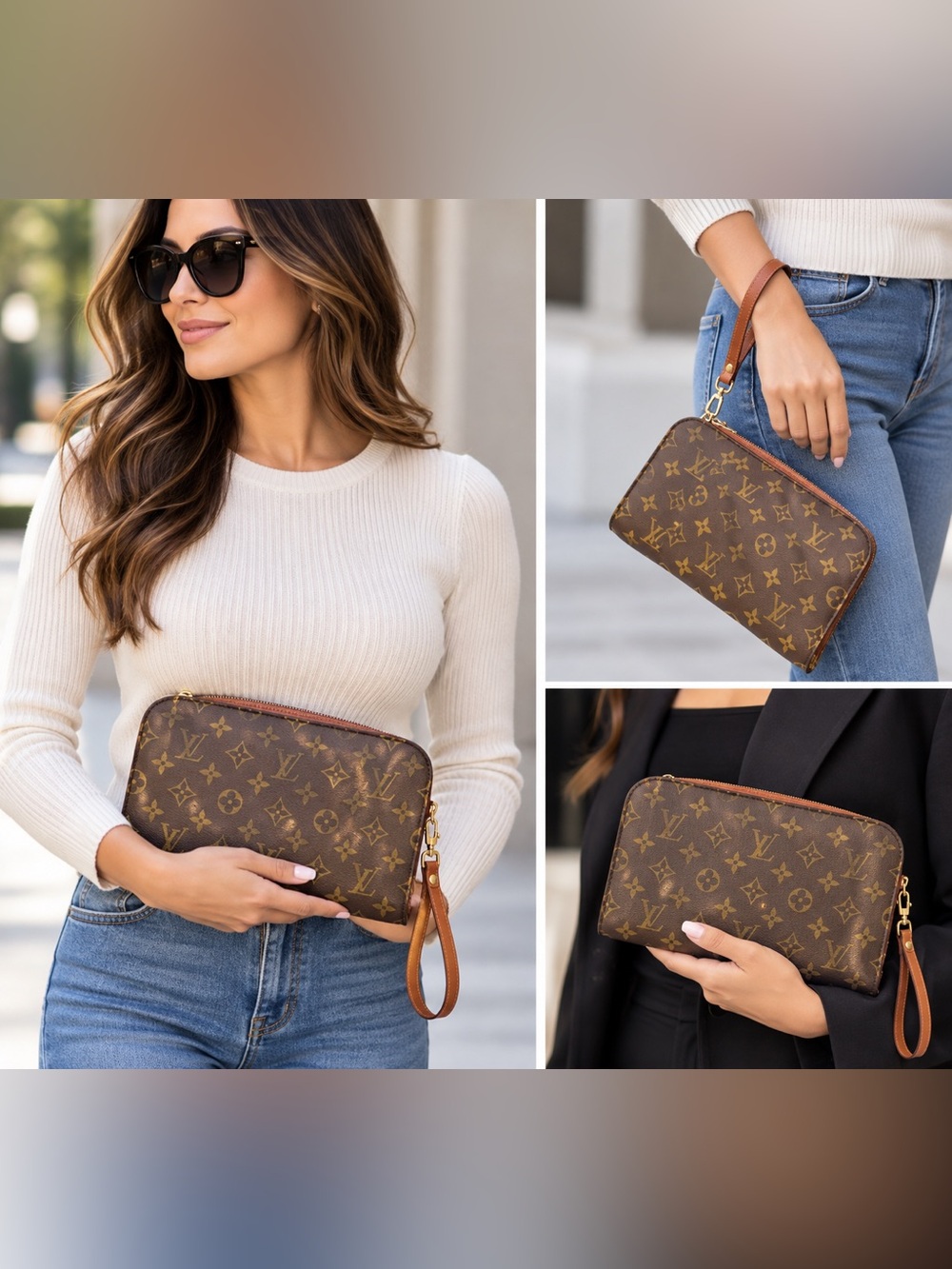 Louis Vuitton Monogram Orsay Clutch Wristlet Evening Bag